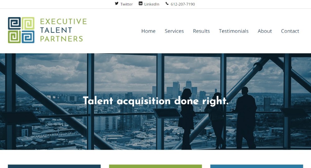 Screenshot of Executive Talent Partners website